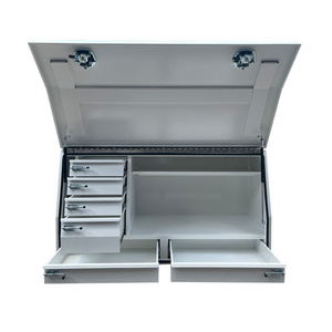 OEM 1500mm Aluminum Alloy toolbox with drawer and shelf of UTE Canopy Tool Box Metal Toolbox for Truck