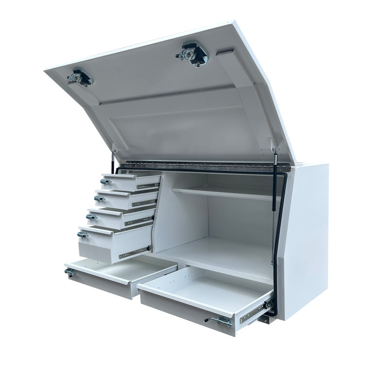 OEM 1500mm Aluminum Alloy toolbox with drawer and shelf of UTE Canopy Tool Box Metal Toolbox for Truck