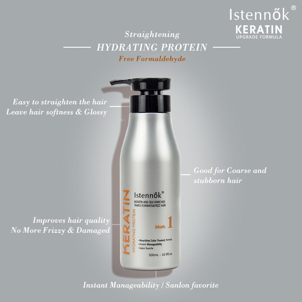 Istennok nano pure keratin hair straightening treatment for wavy curly in bulk private label Nanoplastia Hair Treatment