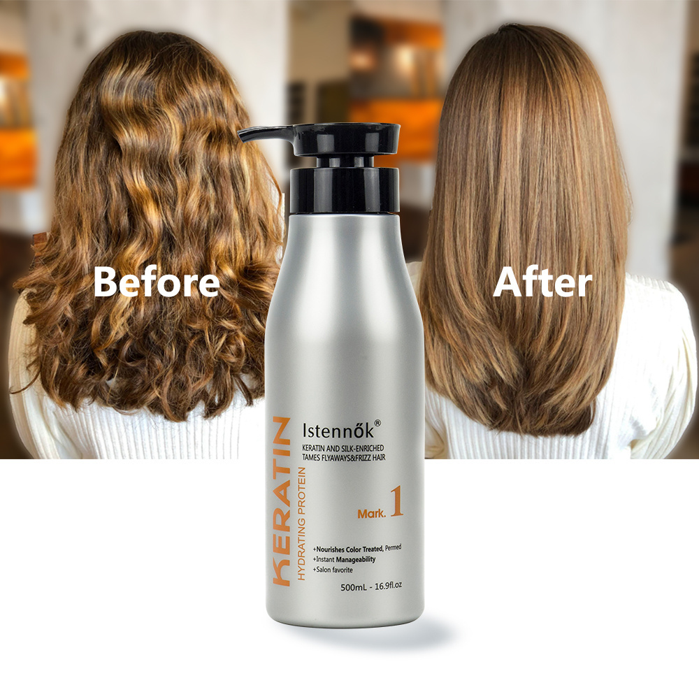 Istennok nano pure keratin hair straightening treatment for wavy curly in bulk private label Nanoplastia Hair Treatment