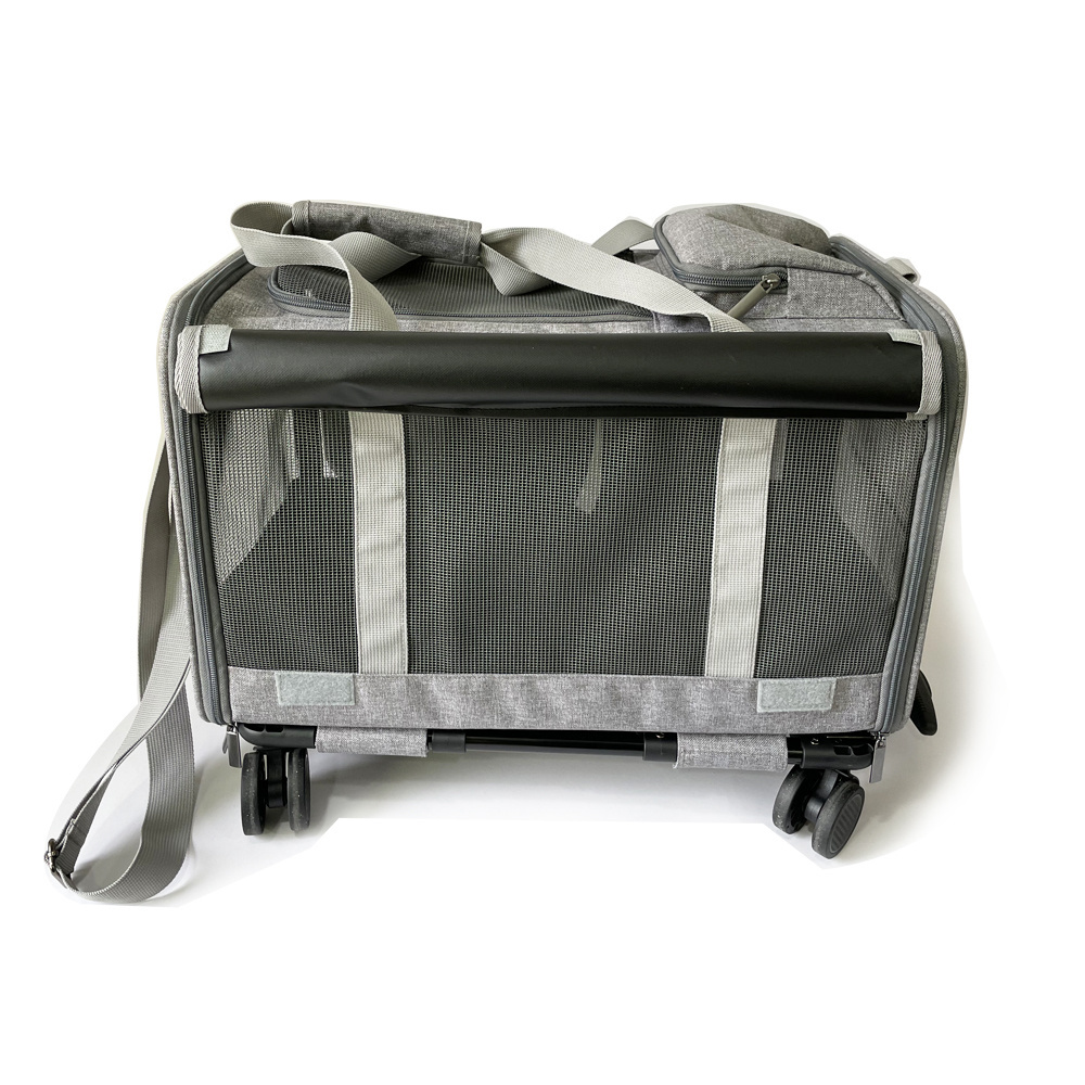 Collapsible Pet Carrier Travel Trolley Bag with Wheels