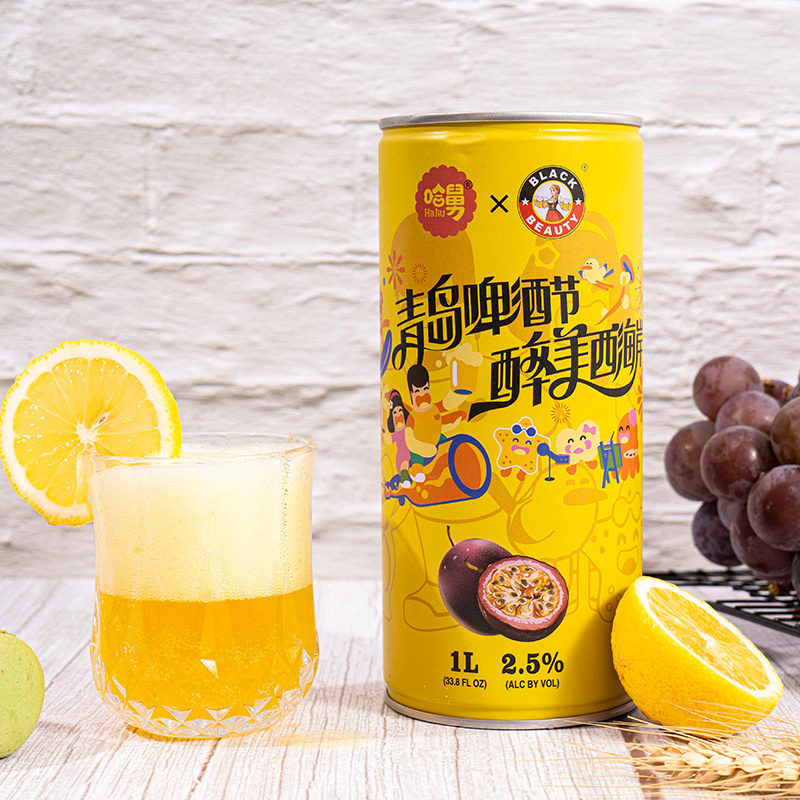 Best Selling Fruit Flavored Beer Fresh litchi Passion Fruit Flavor Lager Beer Alcoholic Beverage Beer Tin Can Beer1000ml