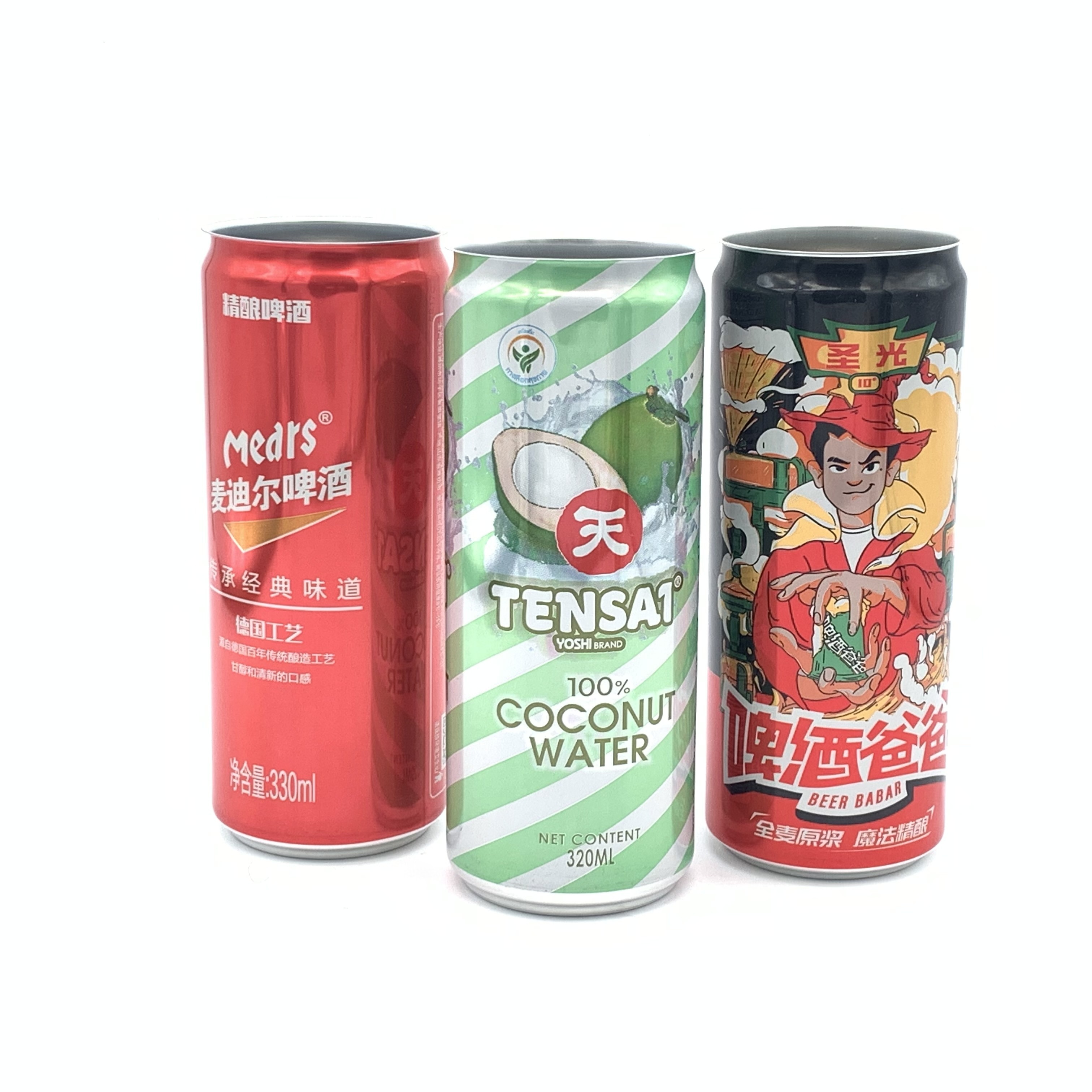 custom energy soft drink beer beverage packaging print empty Aluminum round can 250ml 355ml 330ml slim sleek soda cans with lid