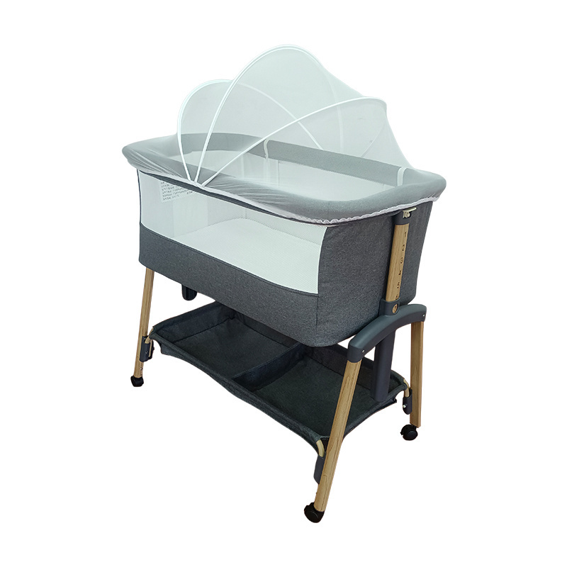 New Trend Baby Bedside Sleeper Luxury Wooden Like Frame Newborn Baby Bassinet 7 Adjustable Frame Foldable Baby Cot Crib