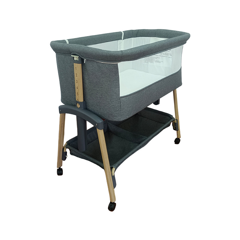 New Trend Baby Bedside Sleeper Luxury Wooden Like Frame Newborn Baby Bassinet 7 Adjustable Frame Foldable Baby Cot Crib