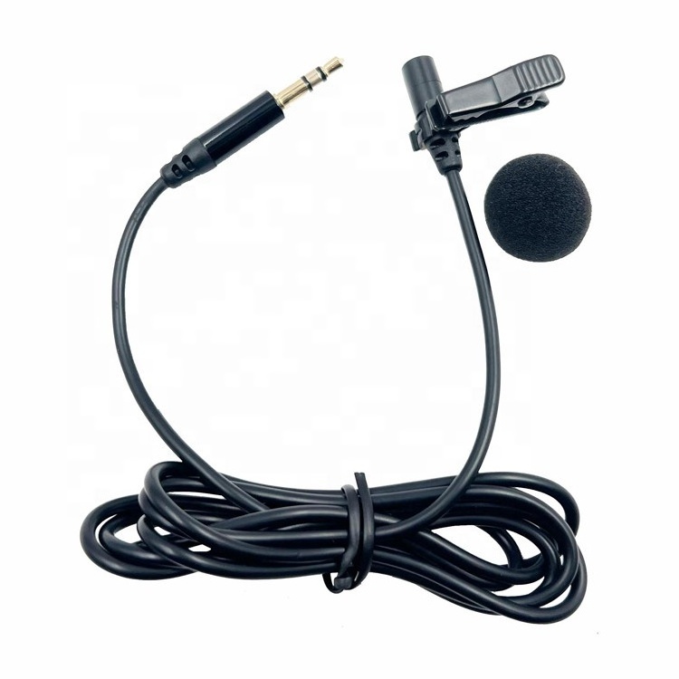 OEM ODM Professional Black 3M Wired Microphone 3.5mm Mobile Phone Collar Clip Microphone for tik top youtube live streaming