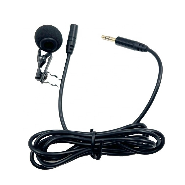 OEM ODM Professional Black 3M Wired Microphone 3.5mm Mobile Phone Collar Clip Microphone for tik top youtube live streaming