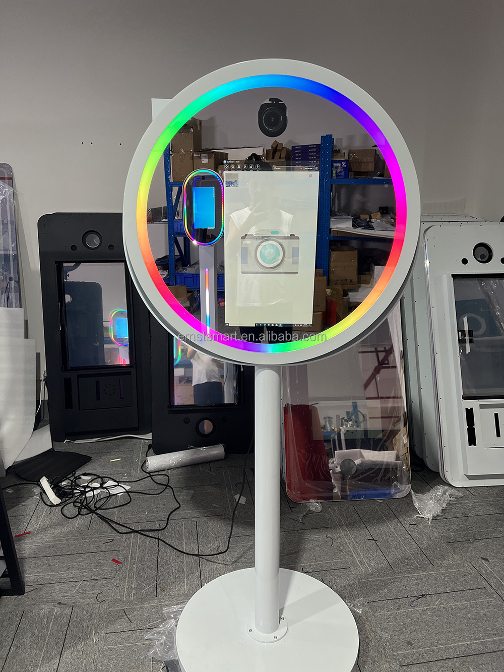 Wholesale Price Hot Sale Magic Mirror Photo Booth Circle Photo Booth Round Magic Mirror Glam Mirror Photo Booth for sale