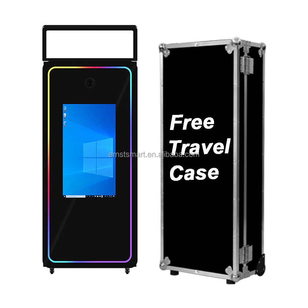 Portable 65 Inch Picture Selfie Magic Touch Screen Machine Led Frame Kiosk With Printer And Camera Mirror Photo Booth For Events