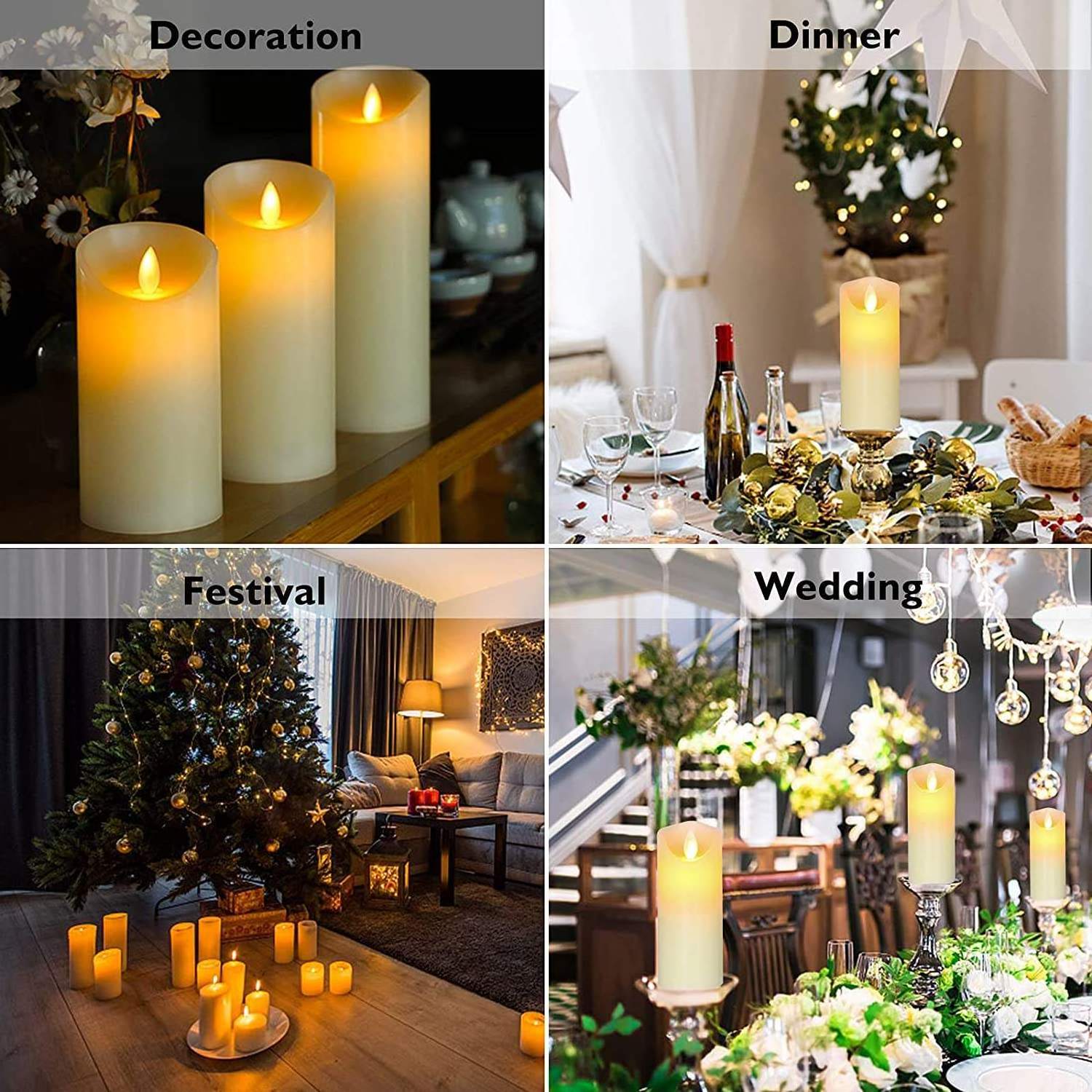 Led Candle Christmas Tree Candle Flashing Flame Timer Remote Birthday Home New Year's Decoration Electric Candle Gift Light