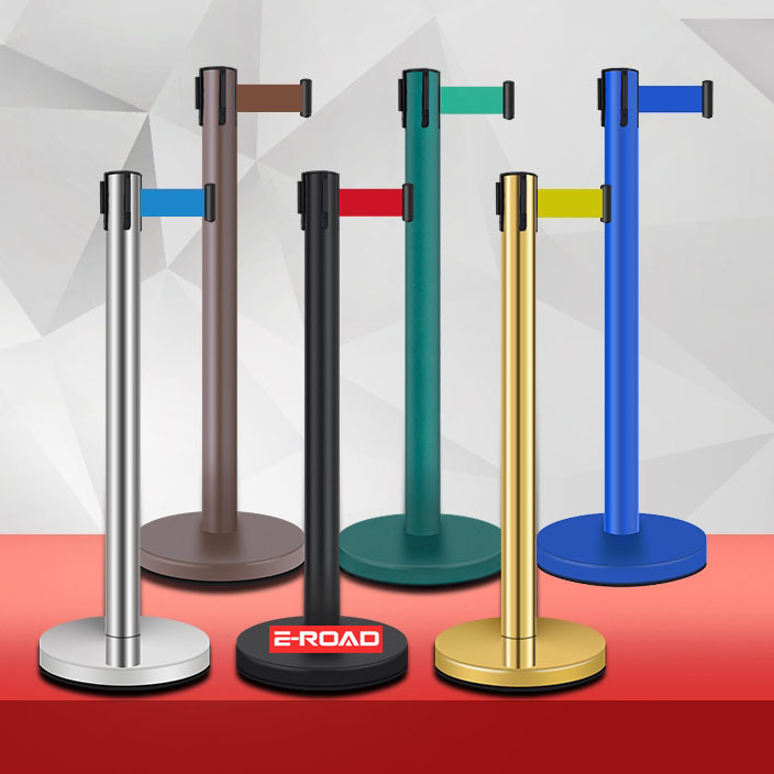 stainless sign frame floor stand retractable belt stand barrier crowd bank queue line control post Queue Barrier