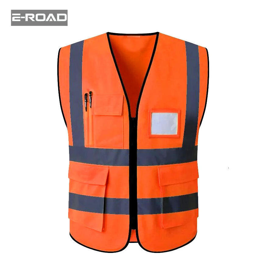 E-ROAD RV-RV007 Hi Vis High Visibility Fluorescent Blue Color Reflective safety Vest with Pocket