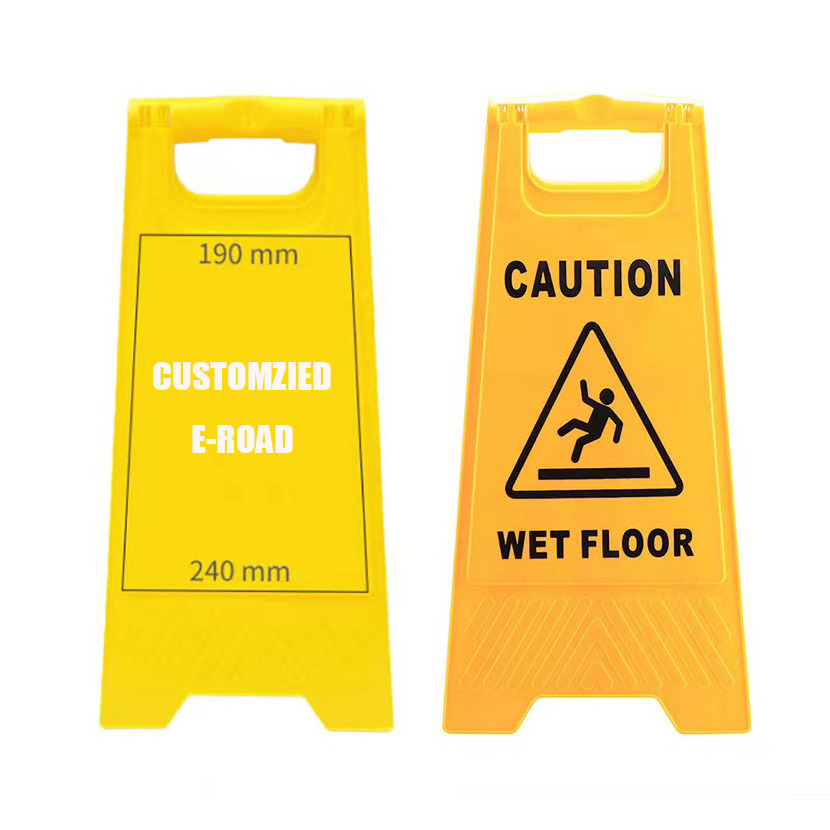 printable A Shape PP Plastic yellow Folding slippery hazard Warning safety  signage Wet Floor Caution Sign