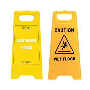 printable A Shape PP Plastic yellow Folding slippery hazard Warning safety  signage Wet Floor Caution Sign