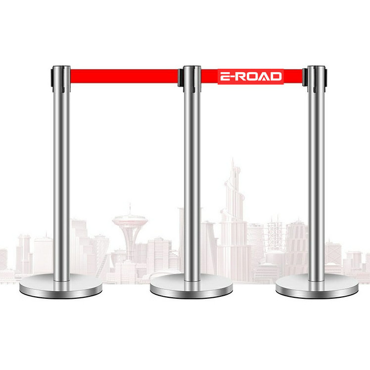 stainless sign frame floor stand retractable belt stand barrier crowd bank queue line control post Queue Barrier