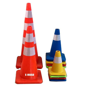 18" 28" 36" Reflective Orange Blue Green Yellow Plastic safety PVC Warning Rubber Road Traffic Cones