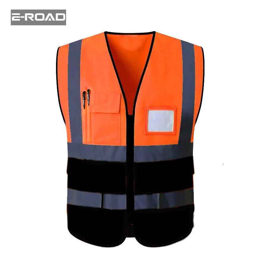 E-ROAD RV-RV007 Hi Vis High Visibility Fluorescent Blue Color Reflective safety Vest with Pocket