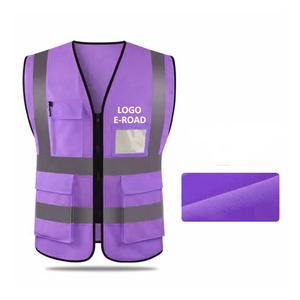 RV007 Hi Vis Safety High Visibility Fluorescent Purple Reflective Clothing Safety Vest