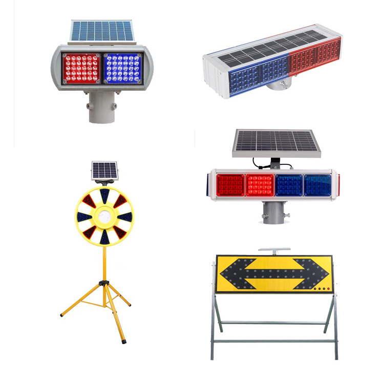 Road safety traffic solar LED flash warning sign traffic lights solar arrow light