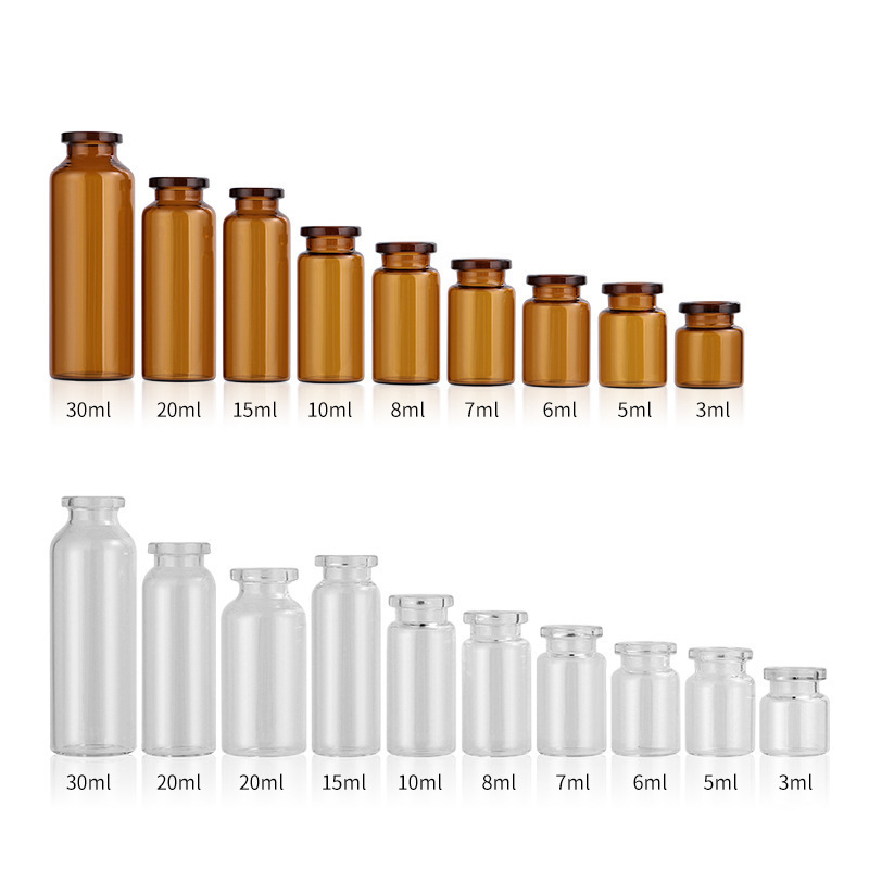 2ml 3ml 4ml  5ml 6ml 7ml 8ml 10ml 15ml 20ml 30ml clear glass vials bottle for cosmetics and pharmacy medicine