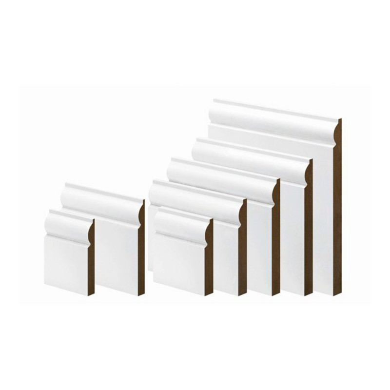 Custom White Primed Mdf Board Basing Moulding Baseboard Casing Architrave Moulding Mdf  baseboard corner WOOD MOLDING