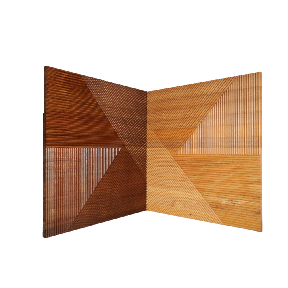 E&R WOOD Interior Home Decorative Natural Touch 3D Wall Panels Wood Slat Timber Cladding Wall Panel