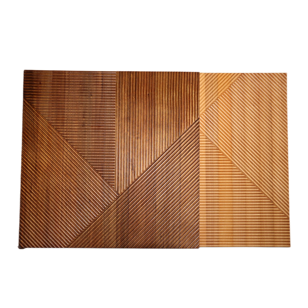 E&R WOOD Fluted Wainscoting Decoration Wood Board Cladding 3D Style Interior Sheet Slat Wall Panel For Hotel Lobby