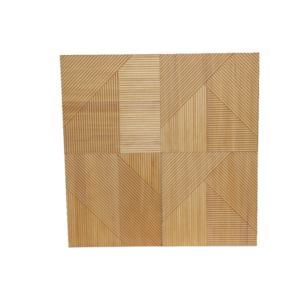 E&R WOOD Square 3D Geometric Wood Material Interior Decorative Wood Slat Wall Paneling For Bedroom