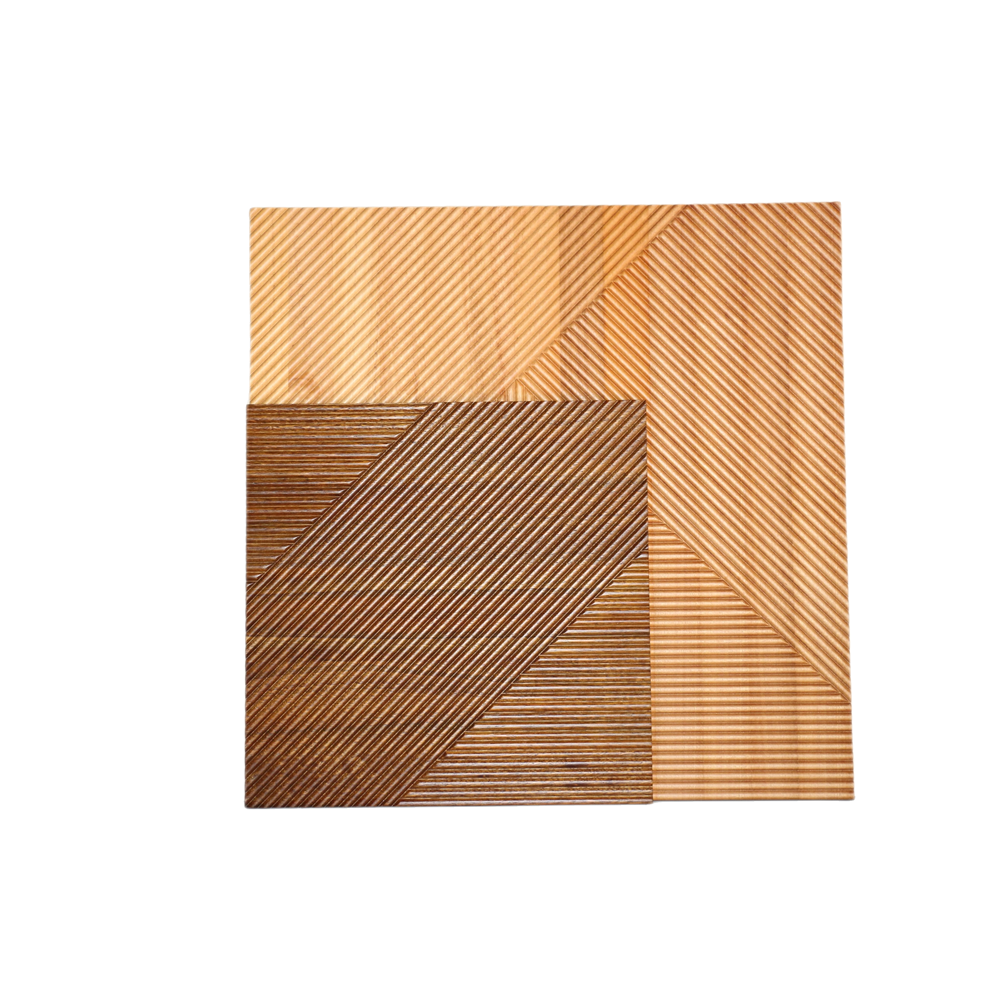 E&R WOOD Square 3D Geometric Wood Material Interior Decorative Wood Slat Wall Paneling For Bedroom