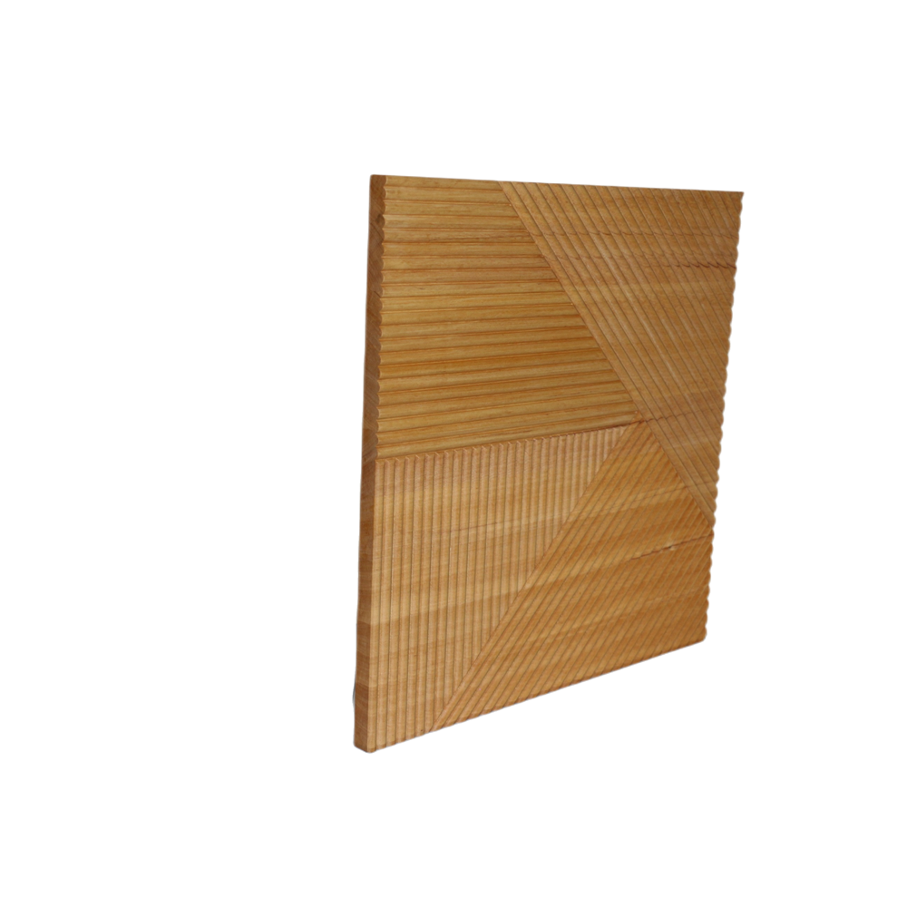 E&R WOOD Square 3D Geometric Wood Material Interior Decorative Wood Slat Wall Paneling For Bedroom