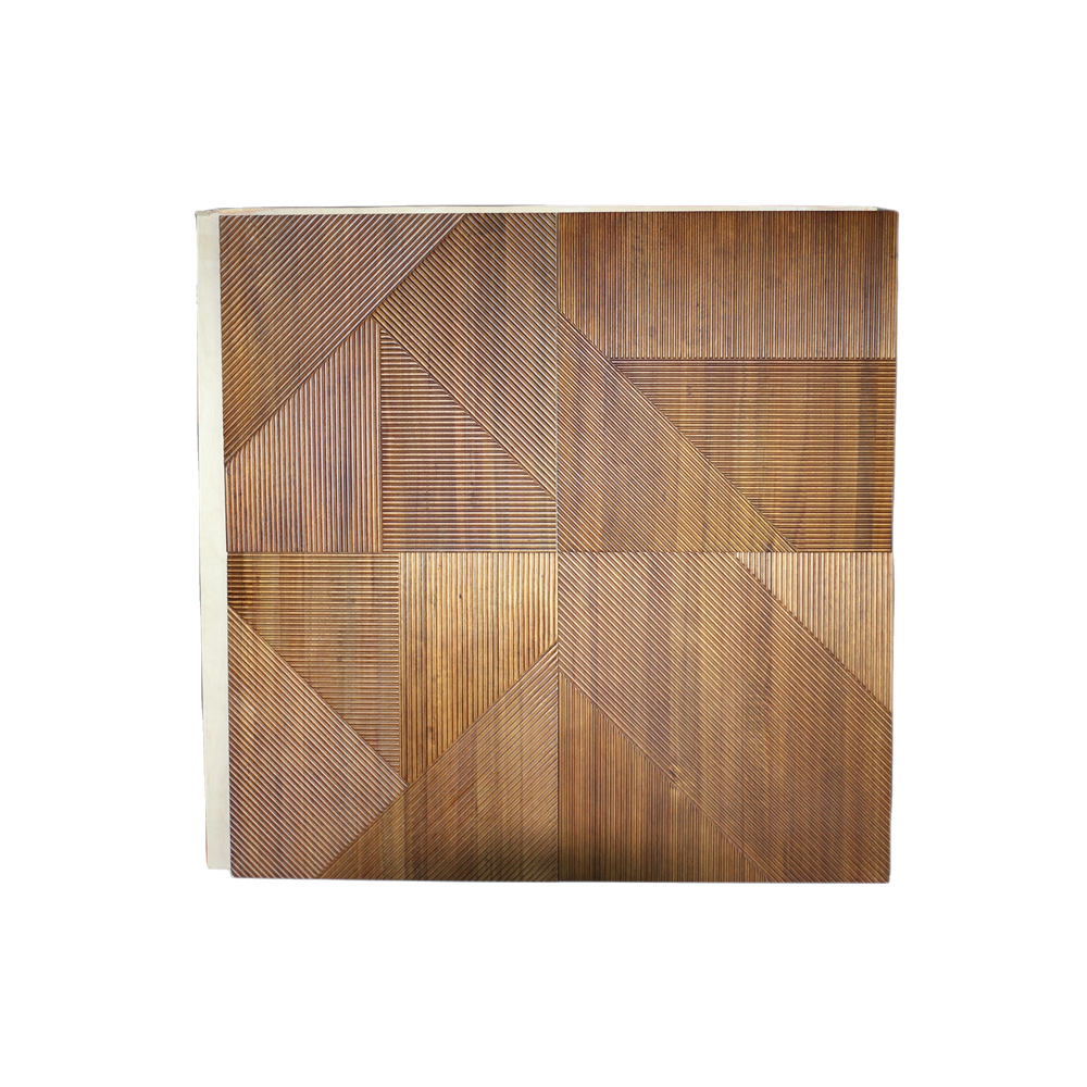 E&R WOOD Oliver Wooden 3D Slat Wall Art Decorative Indoor Wood Wall Cladding Panels For Villa