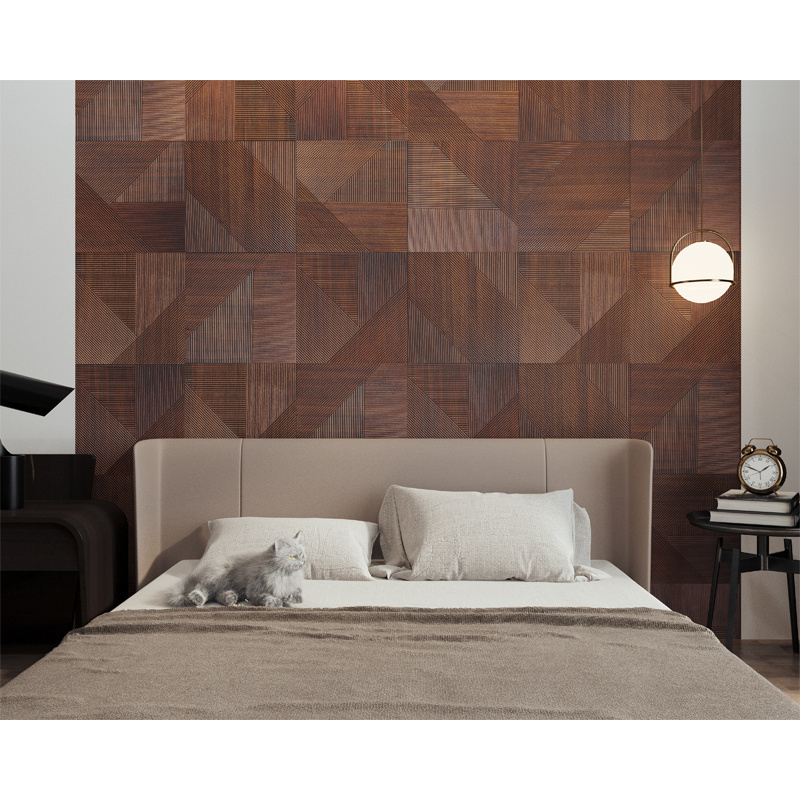 E&R WOOD Interior 3d Feature Design Solid Wooden Wainscoting Sheets Decorative Wood Slat Cladding Wall Panel