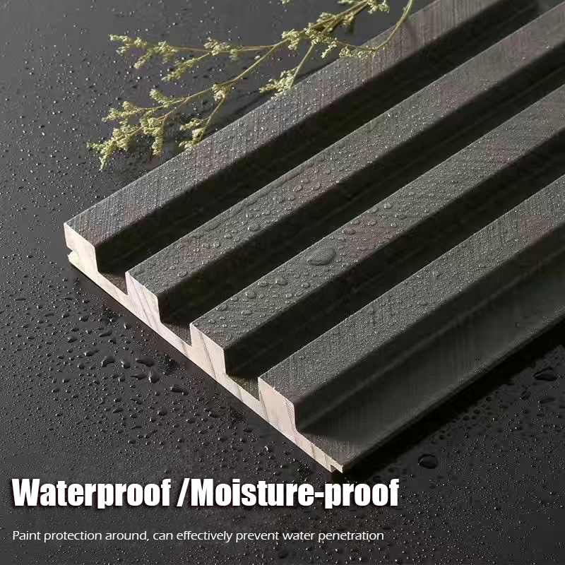 Timber Wood Pvc Wall Panel Fire Proof Slat Composite Hotel Exterior Flutted Mold Golden Home Decor 3D Wave Indoor Pvc Wall Panel