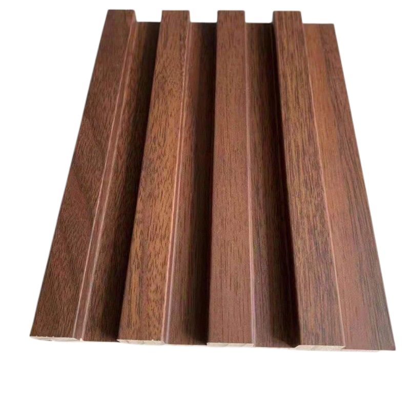 E&R WOOD Fluted Interior Design Siding Plank Board Solid Slats Timber Walnut Wooden Plank Wall Panel