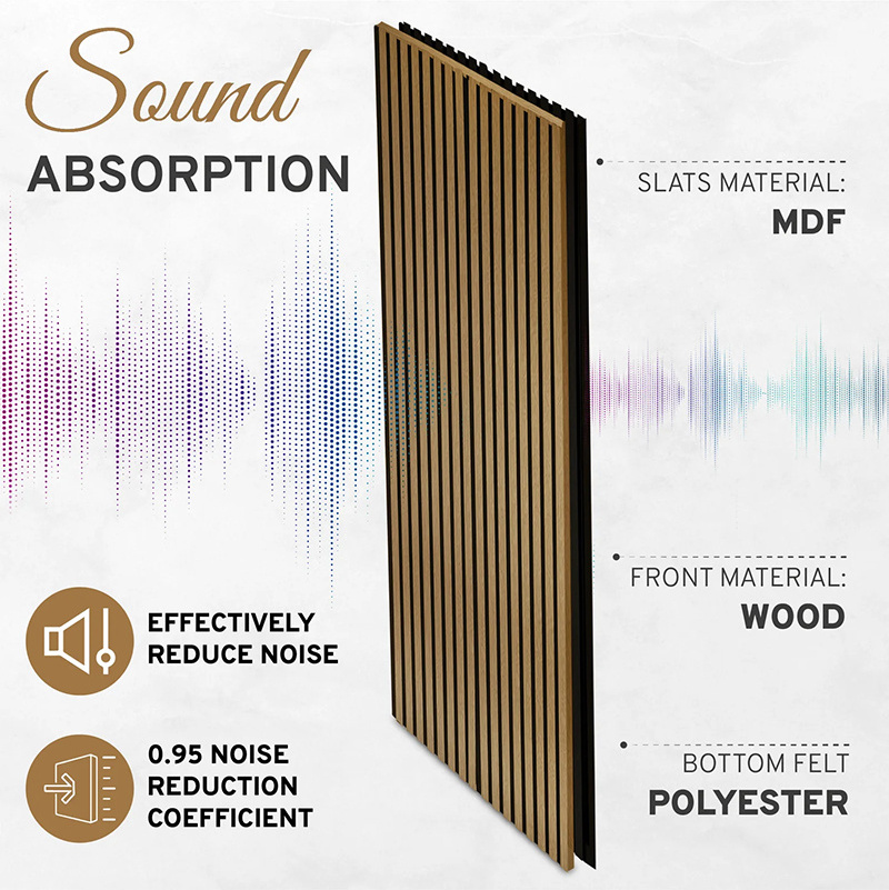 Wooden Veneer Pet Fiber Soundproof Mdf Polyester Ceiling Proof Akupanelsound Foam Wood Slat Flexible Acoustic Wall Panel