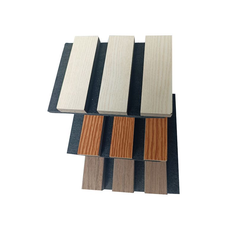 natural oak wood veneer foam acoustic panels soundproof slat wood fluted wall panels/boards interior decorative