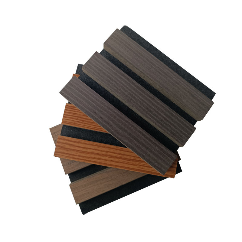 natural oak wood veneer foam acoustic panels soundproof slat wood fluted wall panels/boards interior decorative