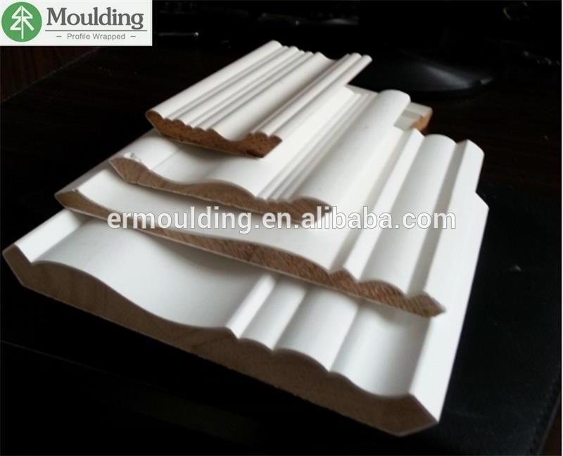 MDF Fj pine with white primed waterproof crown MDF moulding for European architectural decoration