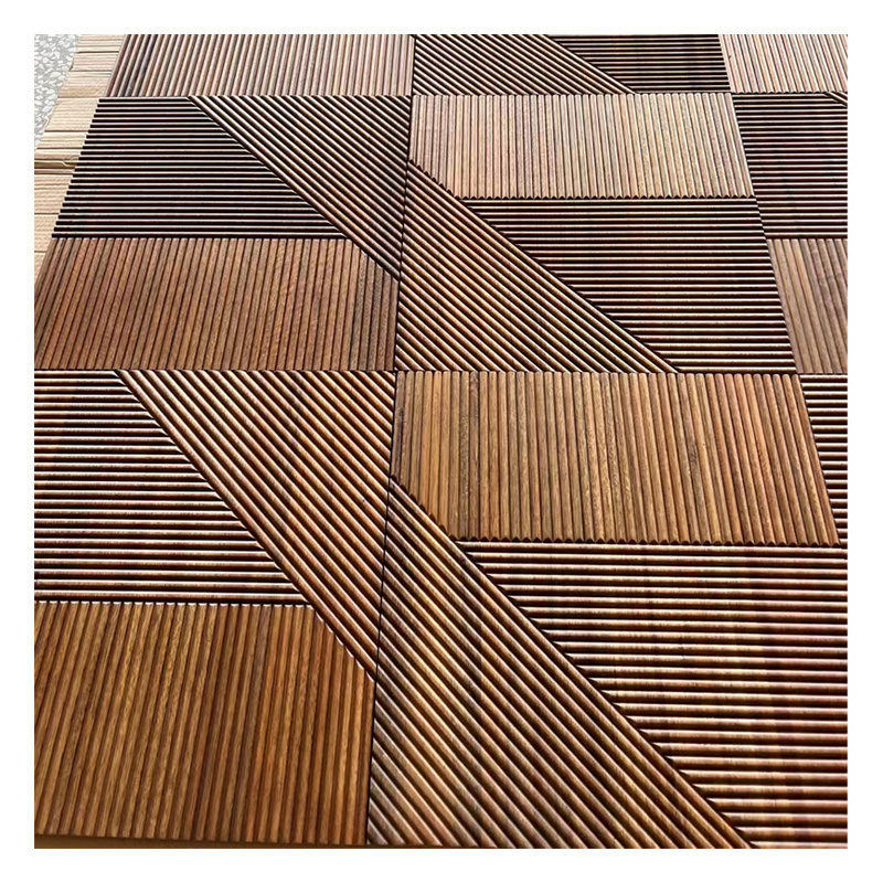 E&R Wood Professional Design Decorative Restaurant Wooden Wallboard 3D Wood Wall Panel For Office Building