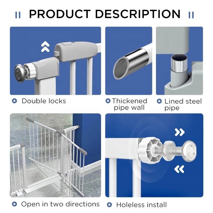 Chocchick Fast Shipping Cheap Fence 76Inch Retractable Double Lock Safety Short Pet Retrectable Baby Gate For Pets Door