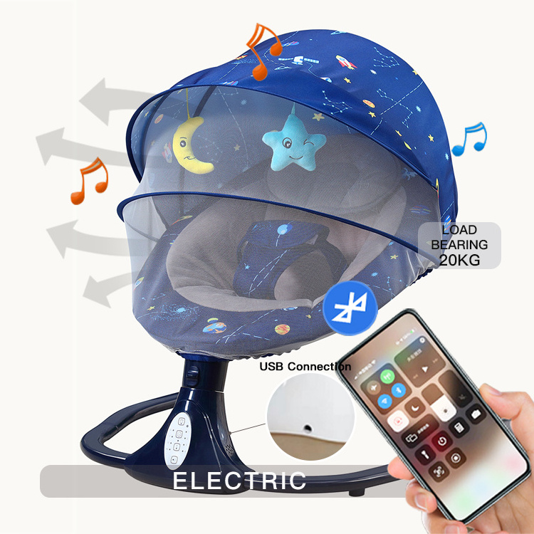 Mecedora Electrica Bebe Portable Automatic Cradle Rocker Rocking Chair Bouncer New Born Electric Baby Swing Bed