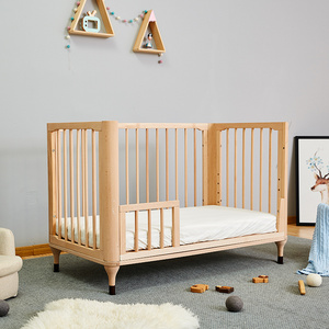 Portable 120*65Cm Wooden Designer Swinging Infant Twins Babies Wooden Crib Baby Cot Bed For Twins