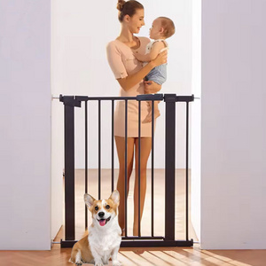 Custom Private Label Dog Safety Gate Stairway Doorway Barrier Protection Safety Locking Door Swing Open Baby Safety Gate