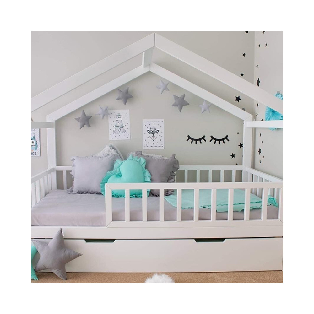 2024 Nordic Style Baby Nest Bed Wood Hostel Furniture Wooden Bed Wood Baby Sleeping Bed For New Born 1 Pieces