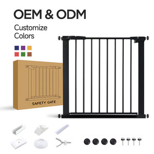 Modern Cat Large Metal Stair Fence Indoor Outdoor Wall Extension Pet Kids Retractable Baby Gate With Safety Locks