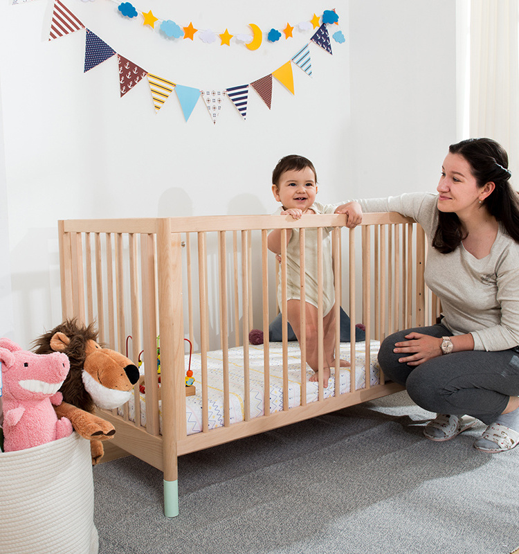 CE Certificate High Quality Pine Swing Baby Crib/Adult bed double cot retail multifunctional wooden crib for baby 0-3 years