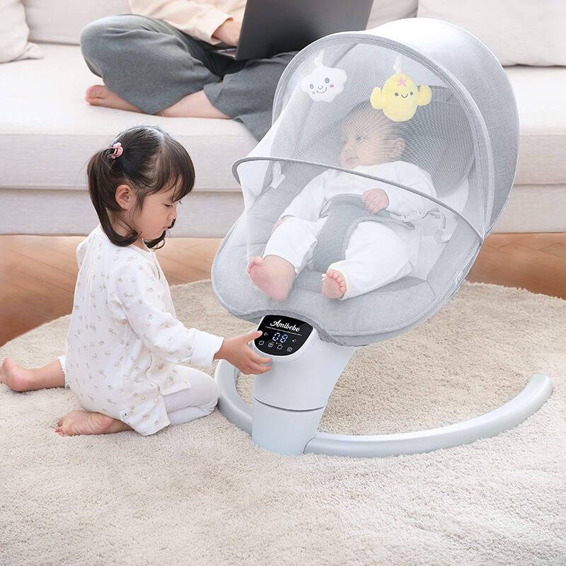 Baby Rocking Electric Cradle Chair Swing Appease Recliner Electronic Bed Baby Bouncer Infant Rocker with Music