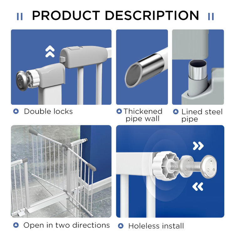 Dog pet indoor safety gate pressure mounted for doorways