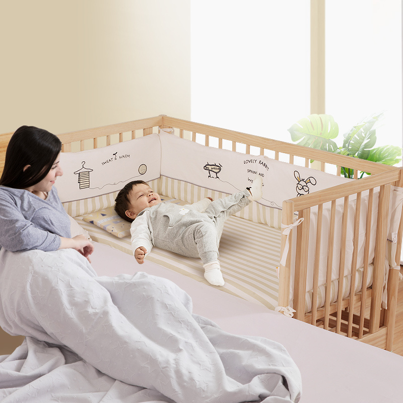 CE Certificate High Quality Pine Swing Baby Crib/Adult bed double cot retail multifunctional wooden crib for baby 0-3 years