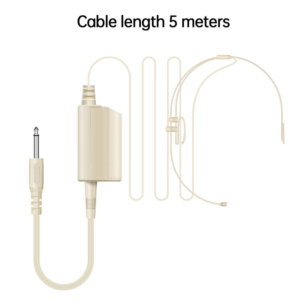 ERZHEN Professional Head Mounted Microphone Wired Microphone Stereo Recorder Church Microphone